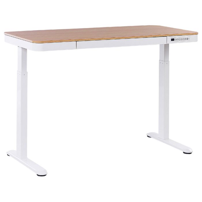 Secretária Elétrica Ajustável em Altura KENLY (120x60cm) - Castanho/Branco