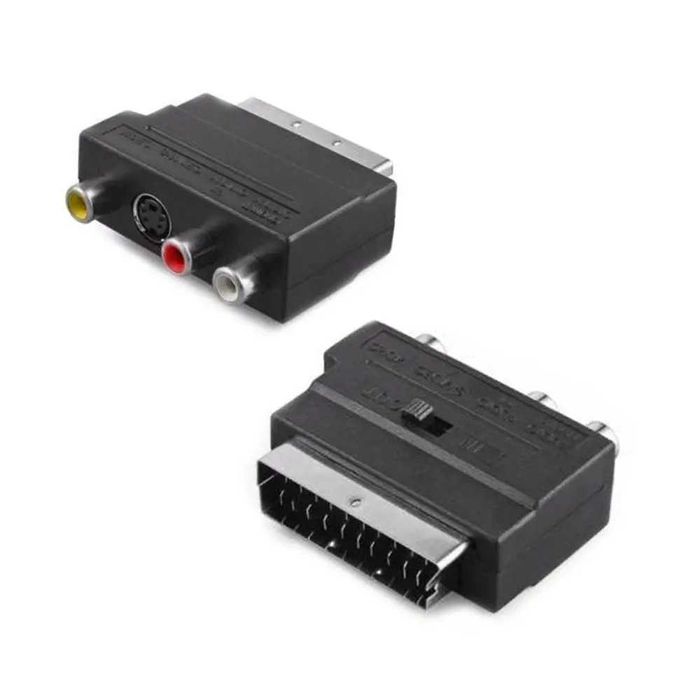 Адаптер-переходник SCART (папа)-3 RCA (мама)+Svideo c переключателем