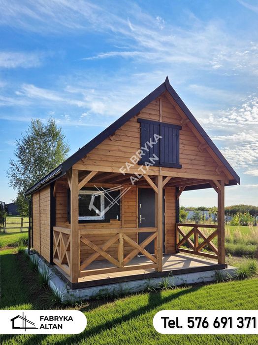 Domek drewniany z antresolą,letniskowy, 4x6,domki, FOX - Fabryka Altan