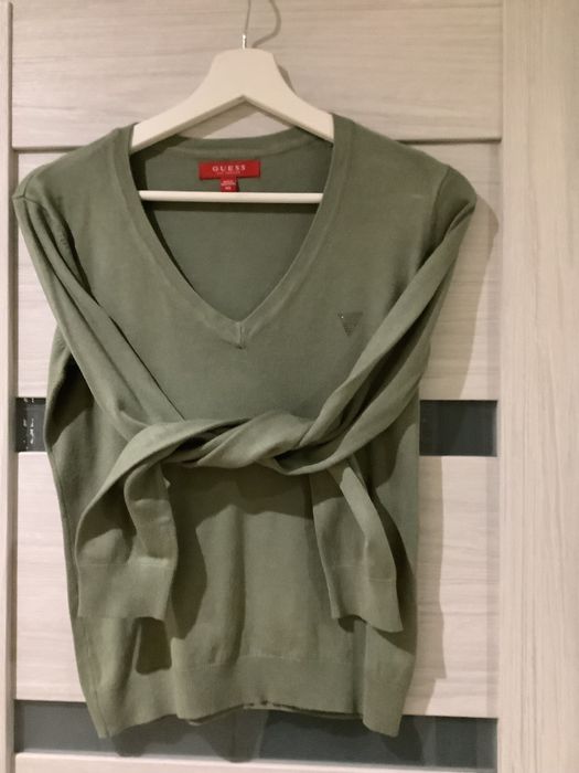 Guess bluzka sweterek damski zielony khaki 34 XS 36 S