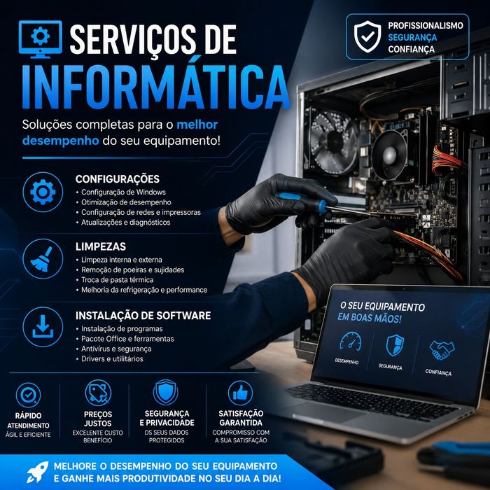 PC Lento?  Limpeza, Windows, Formatação e Otimização | Informática