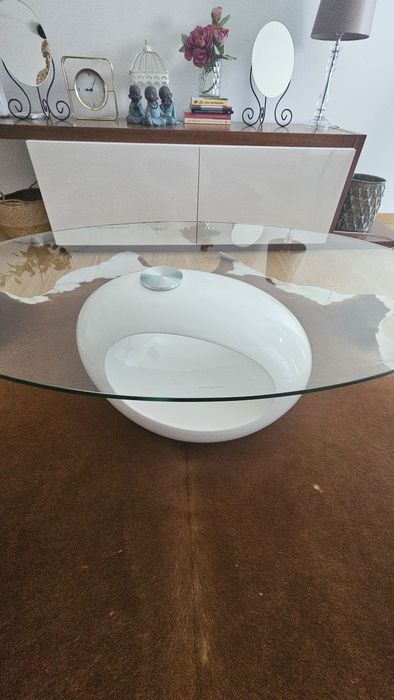 Conjunto móvel TV + mesa de centro em vidro