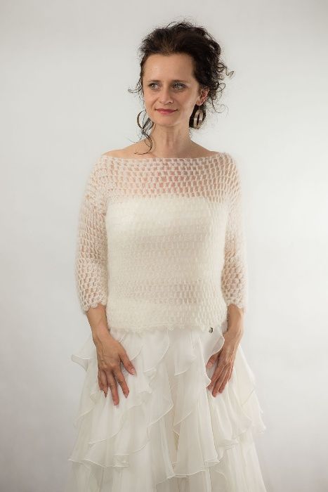 Sweterek do ślubu moher ślub bolerko