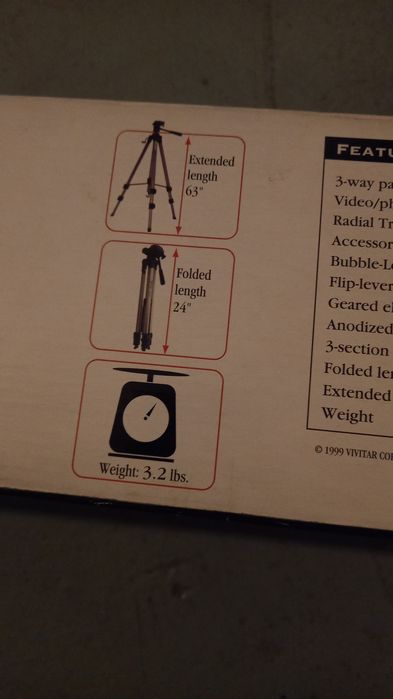 Tripé vivitar para maquina fotografica ou de filmar