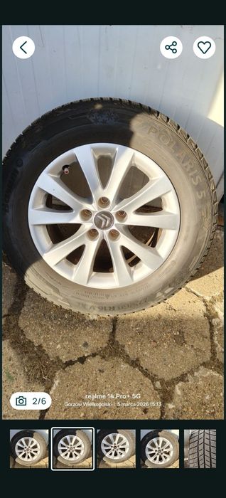 Sprzedam felgi aluminiowe 16 cali 5x108 Citroen