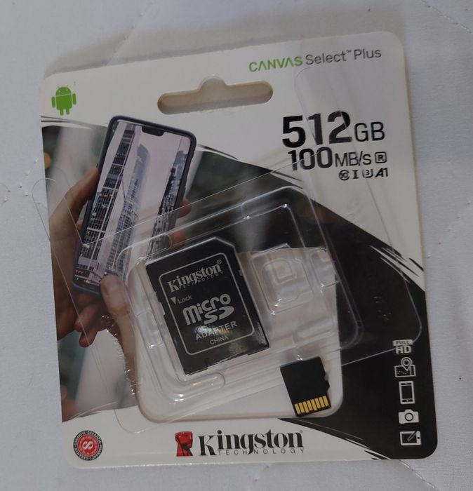 Карта пам'яті Kingston 512 GB microSDXC Canvas Select Plus + SD-Adapter.