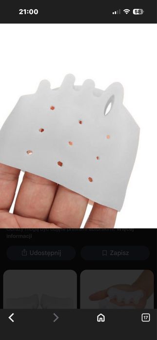 żelowy separator palców stóp, często stosowany jako korektor haluksów