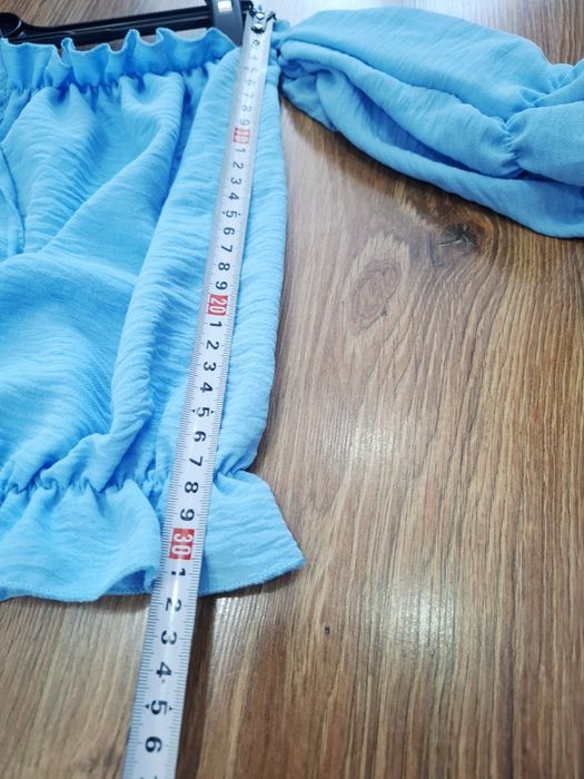 Jasnoniebieski komplet zestaw damski hiszpanka szerokoe spodnie nowy