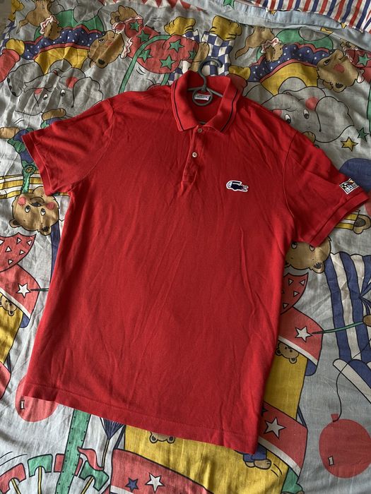 Мужская Футболка Поло Lacoste с патчем на рукаве