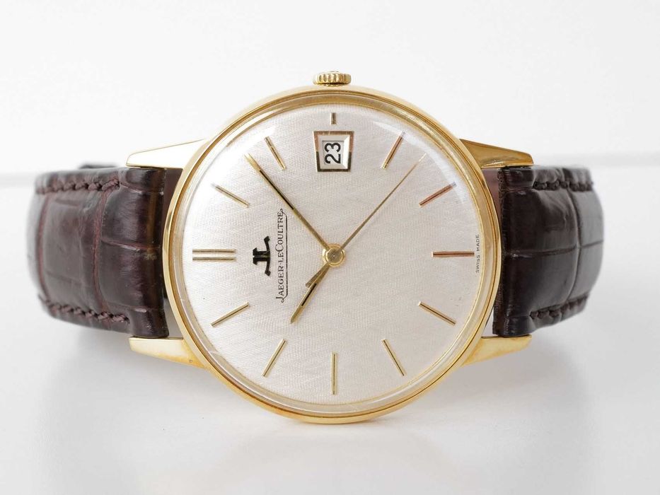 Jaeger LeCoultre Ultra-Thin White Linen Dial 18K Yellow Gold 34