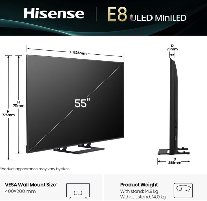 Телевізор Hisense 55E8Q