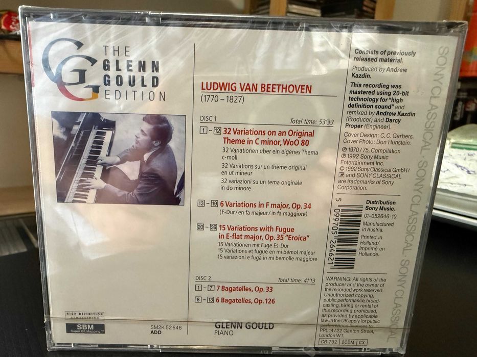 Beethoven – "Eroica" Variations; 32 Variations; 6 Variations.. – Gould
