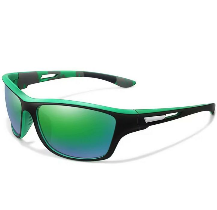 Męskie spolaryzowane okulary przeciwsłoneczne  sportowe na ryby rower zielone