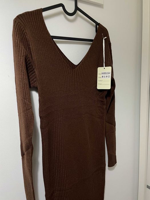 Sukienka czekolada prążek brązowa