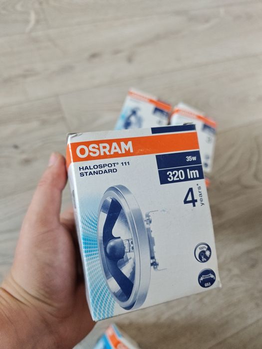 4x Żarówki halogenowe OSRAM HALOSPOT 111 (35W, G53) – NOWE!
