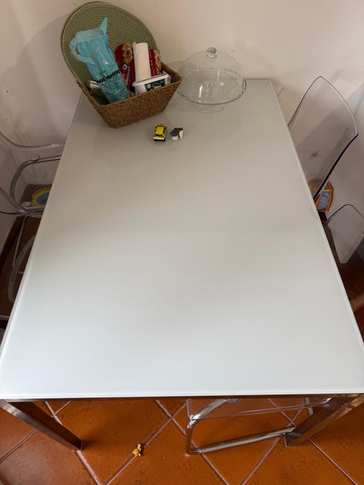 Mesa tampo de vidro