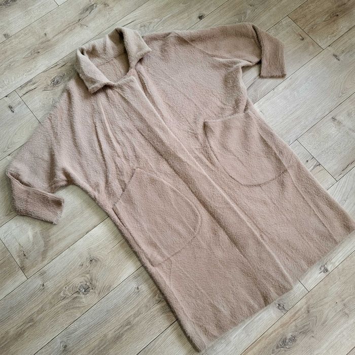 Długi płaszcz alpaka camel nowy bez metki