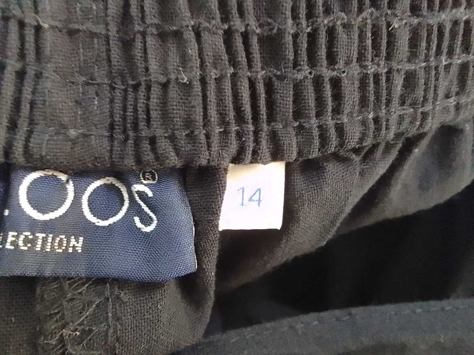 True vintage bawełniane spodnie czarne z haftem  L XL 40 42 jak nowe