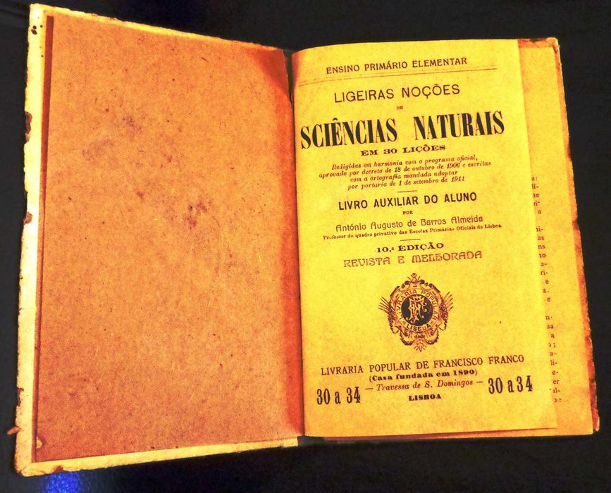 Livro “Ligeiras Noções de Sciências Naturais em 30 Lições"
