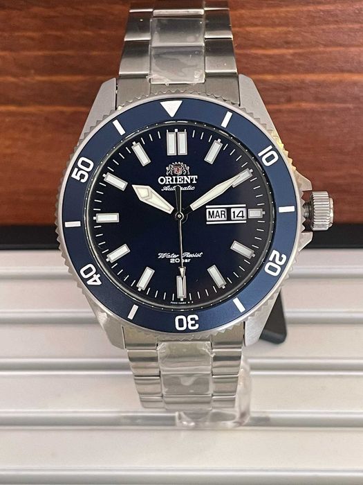 Orient Mako III Automatico - Mostrador Azul - Vidro Safira