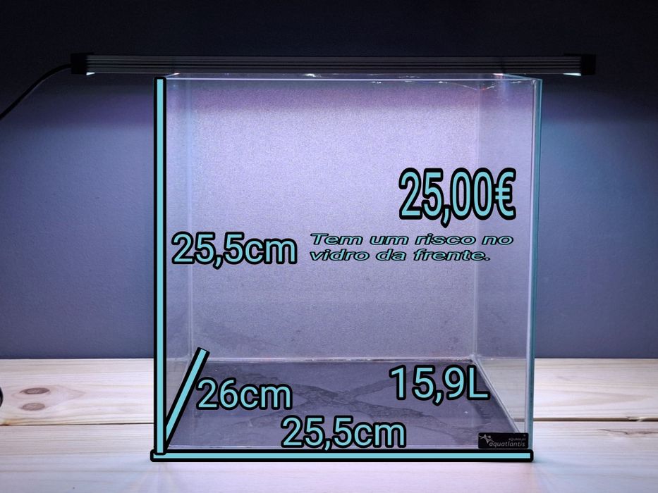 Aquário vidro extra claro e vidro comum