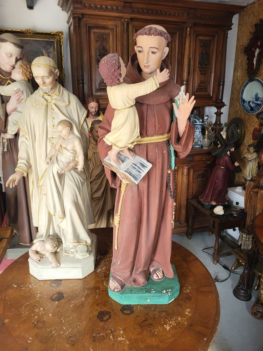 101 cm Święta Antoni stara figura