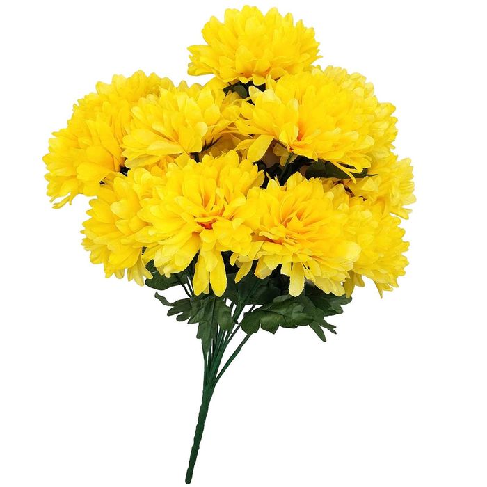 Sztuczne chryzantemy bukiet chryzantem chryzantema sztuczna żółta 14x
