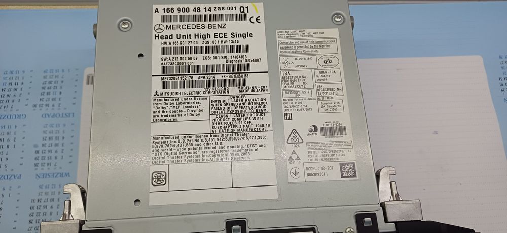 Mercedes GL ML x166 w166 radio navi + ekran + chromowana ramka