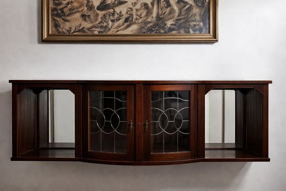 Móvel de parede em madeira maciça – estilo clássico