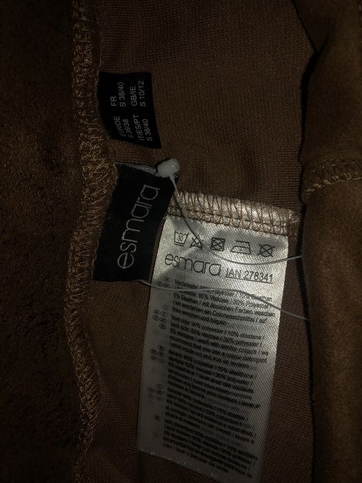 Legginsy z materiału imitującego zamsz brązowe Esmara S 36/38