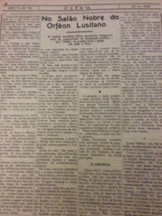 Orfeu. Jornal de arte. N.º 53, Pôrto 15 de Abril de 1932