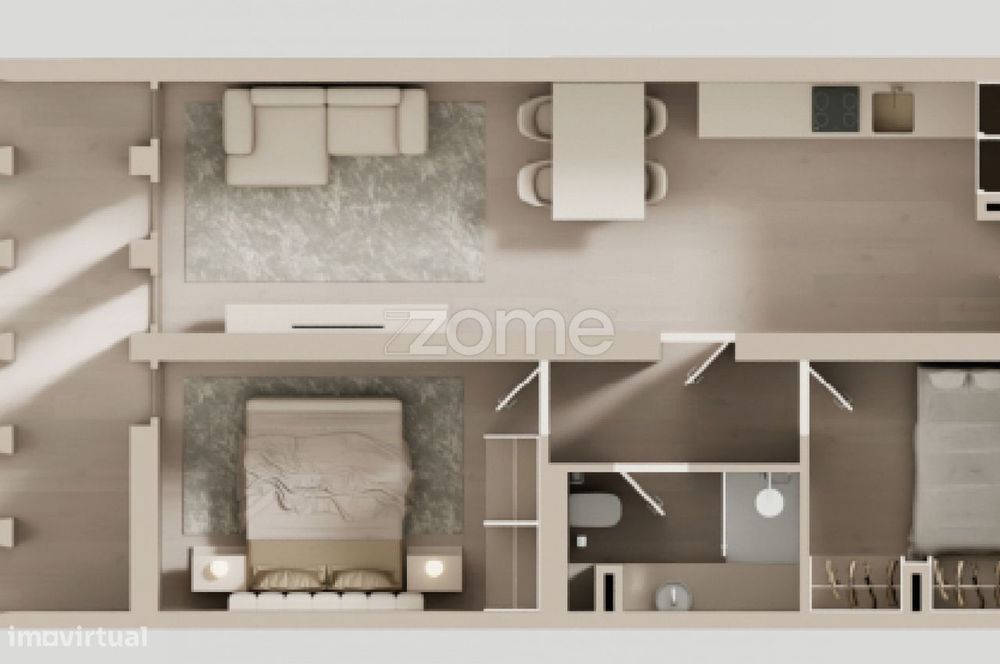 Apartamento T1 Duplex no Edifício Azul