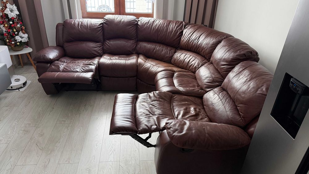 Narożnik WEST z funkcją relaks , skóra naturalna  257x257