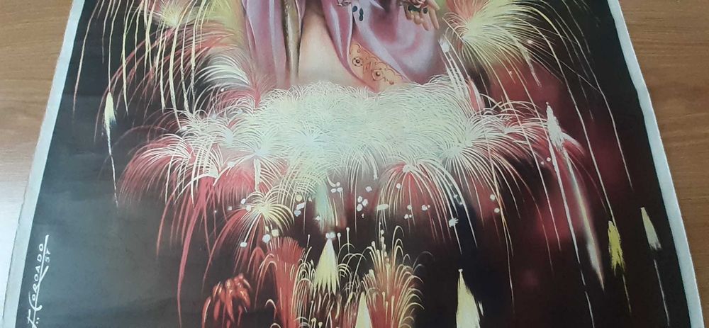 Cartaz antigo [1958] de COIMBRA Festas da Rainha Santa Poster raro