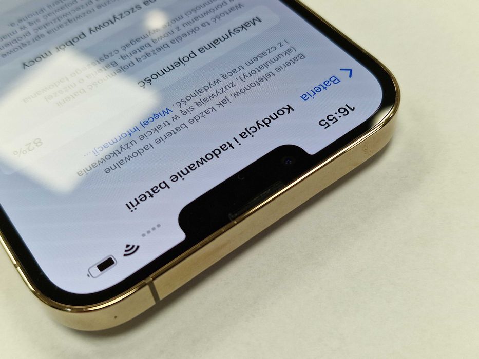 iPhone 13 Pro Max 128GB/ Gold/ Grade A-/ bateria 82%/ Gwarancja + łado
