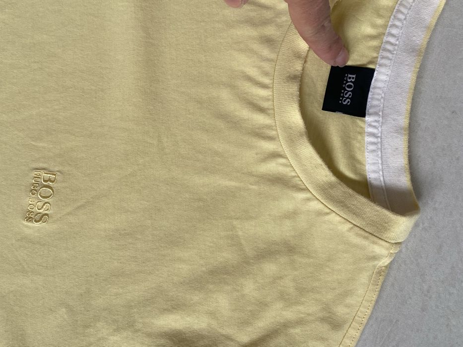 Hugo Boss L kanarkowy t shirt męski