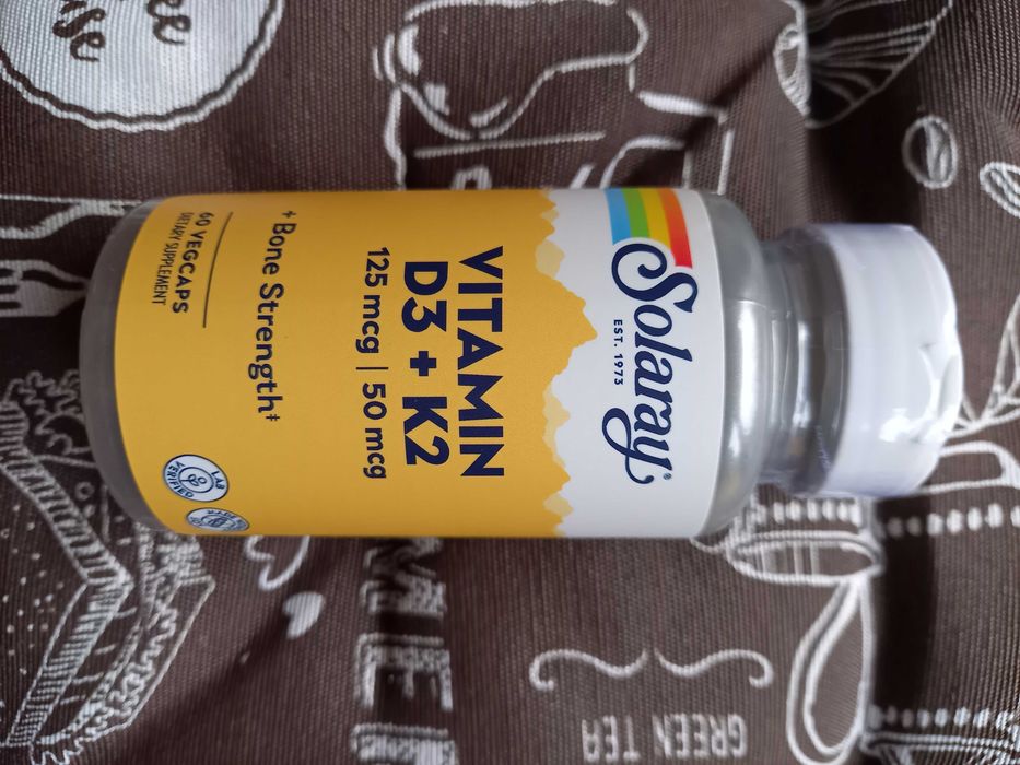 Витамин D3+K2 Д3 + К2 Solaray соларей США D-3 5000 K-2 50 Mkg 60 120