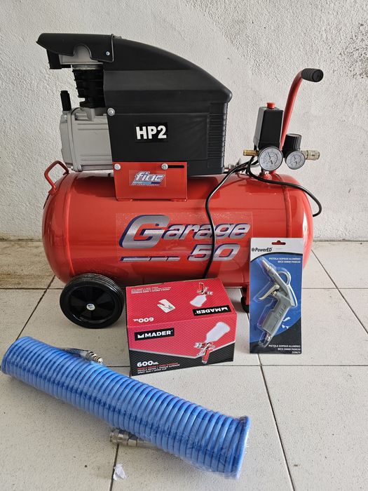 Compressor FIAC Garage 50 50L 2HP + pistola pintar + mangueira 10mt