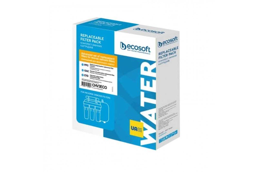 Покращений комплект картриджів Ecosoft 1-2-3 для зворотного осмосу