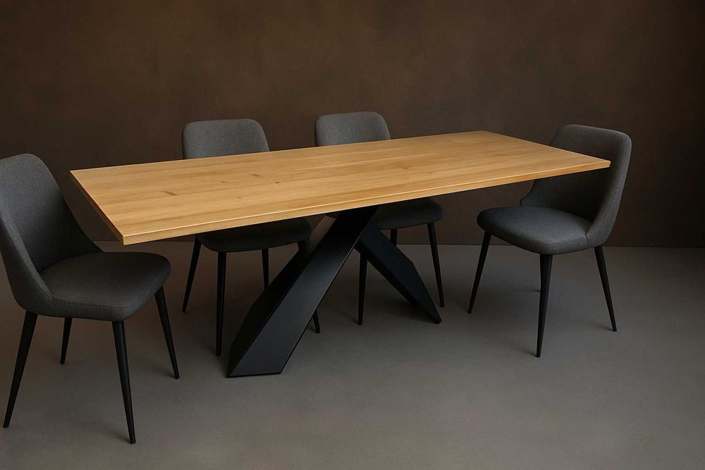 Stół Dębowy LOFT, 100% Lite Drewno DĄB, Rozkładany.