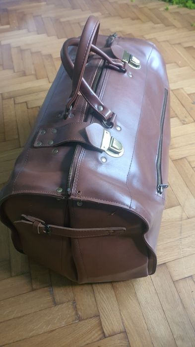 Duża skórzana torba vintage – styl lekarski, elegancka i pojemna