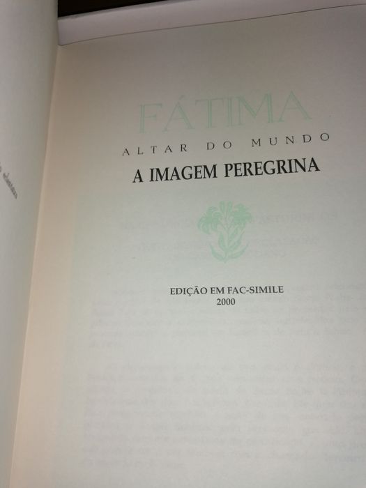 O livro de Nossa senhora Fátima " o altar do Mundo"