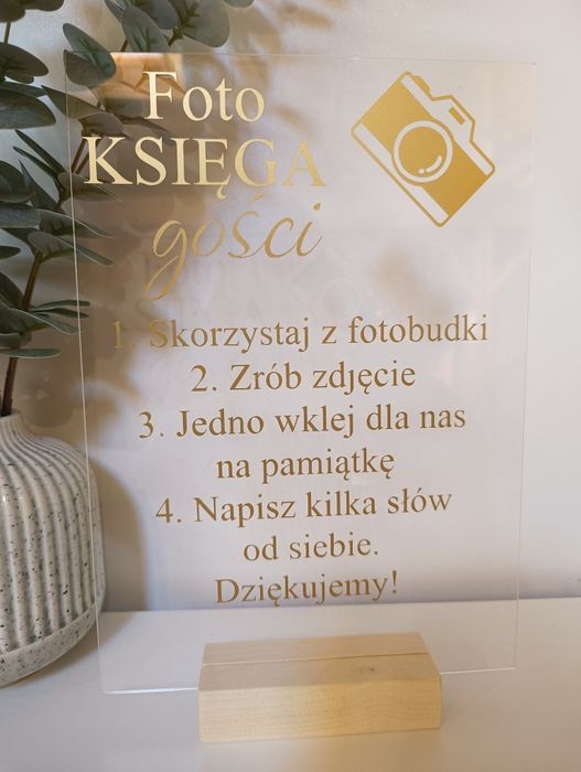 Tabliczka weselna foto księga gości i ekipa do zadań specjalnych