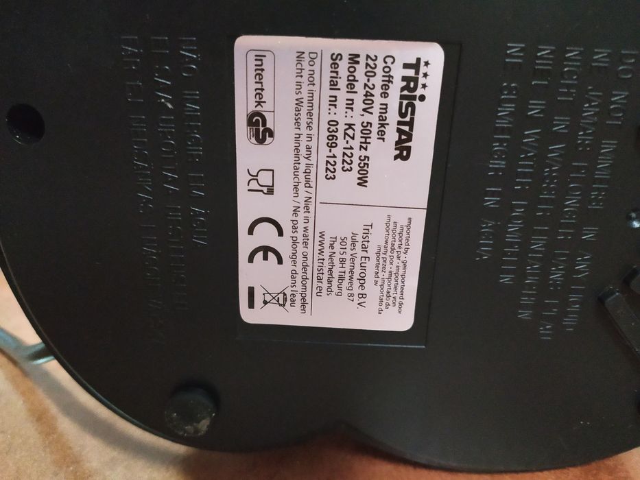 Maquina de café tristar (ficha tripla)