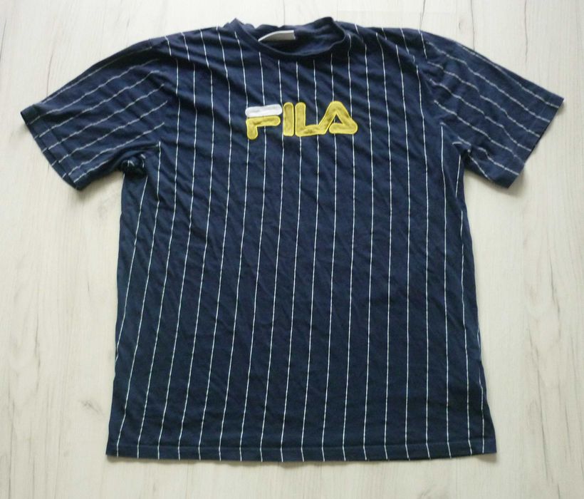 Piękna koszulka męska t-shirt FILA rozmiar XL granatowa