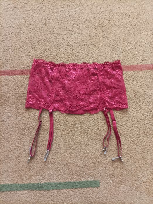 кружевной пояс для чулок темно-розового цвета Avidlove размер S