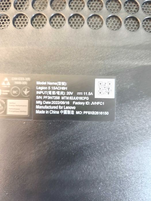 Lenovo Legion 5 15ACH 15,6" RTX3060 6G Ryzen 7 5800H 16GB 1TB SSD