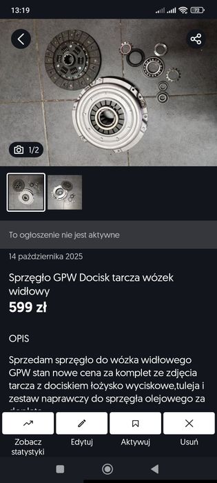 Sprzęgło GPW Perkins docisk tarcza , części GPW