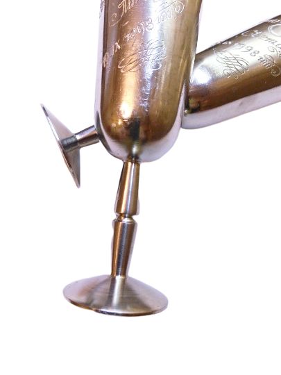 Винтаж свадебные бокалы из нержавеющей стали для Миши и Светы 1998 г