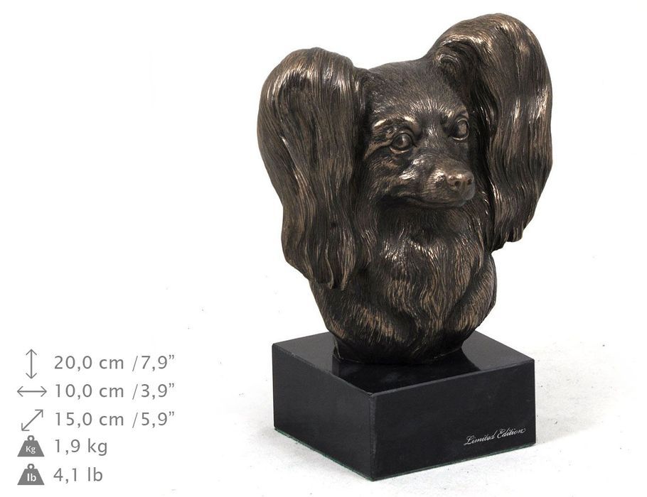 Papillon głowa na kamieniu Art-Dog